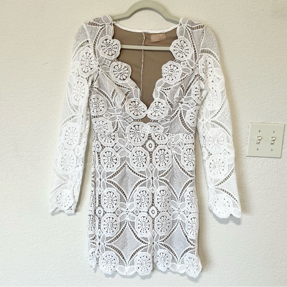 lace zimmermann dress ZIMMERMANN Hypnotic Lace Trim Mini Dress | Cream Cascade
